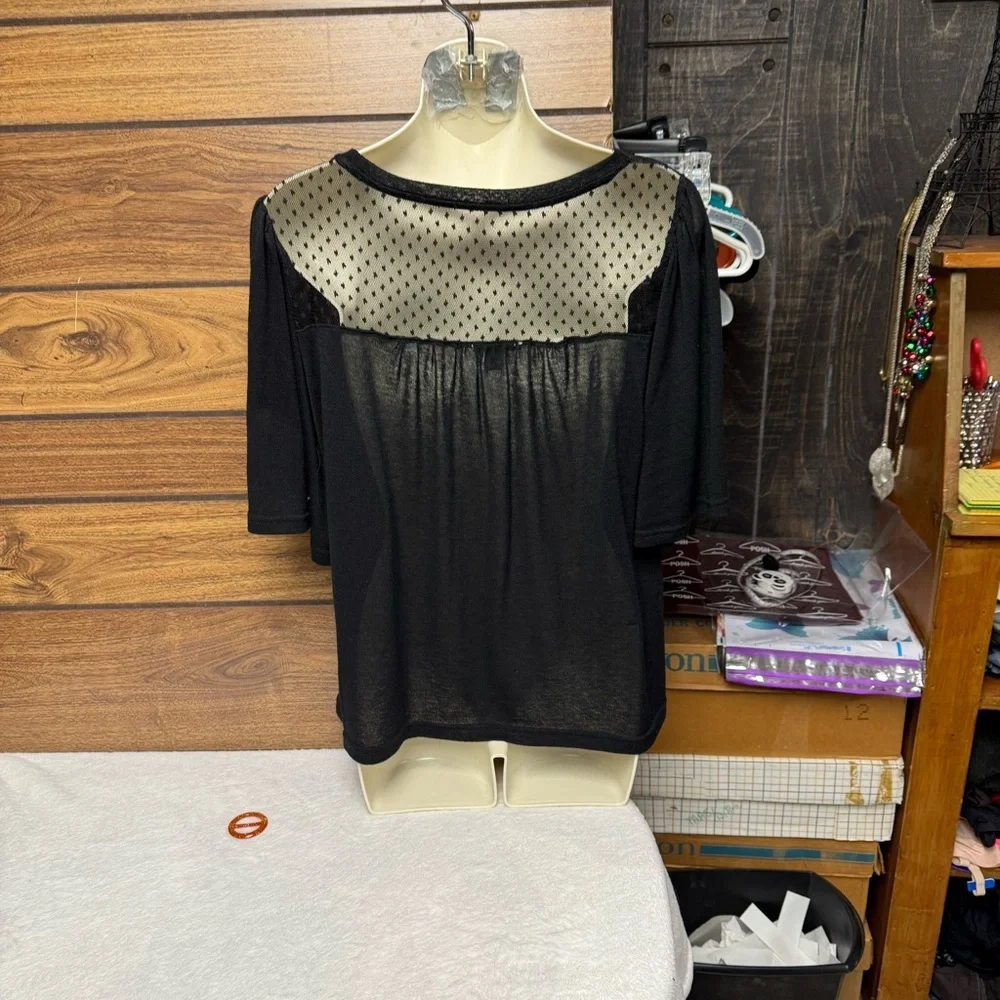 Cato size small Black Women's Top bell sleeves and baby doll style - Picture 6 of 10